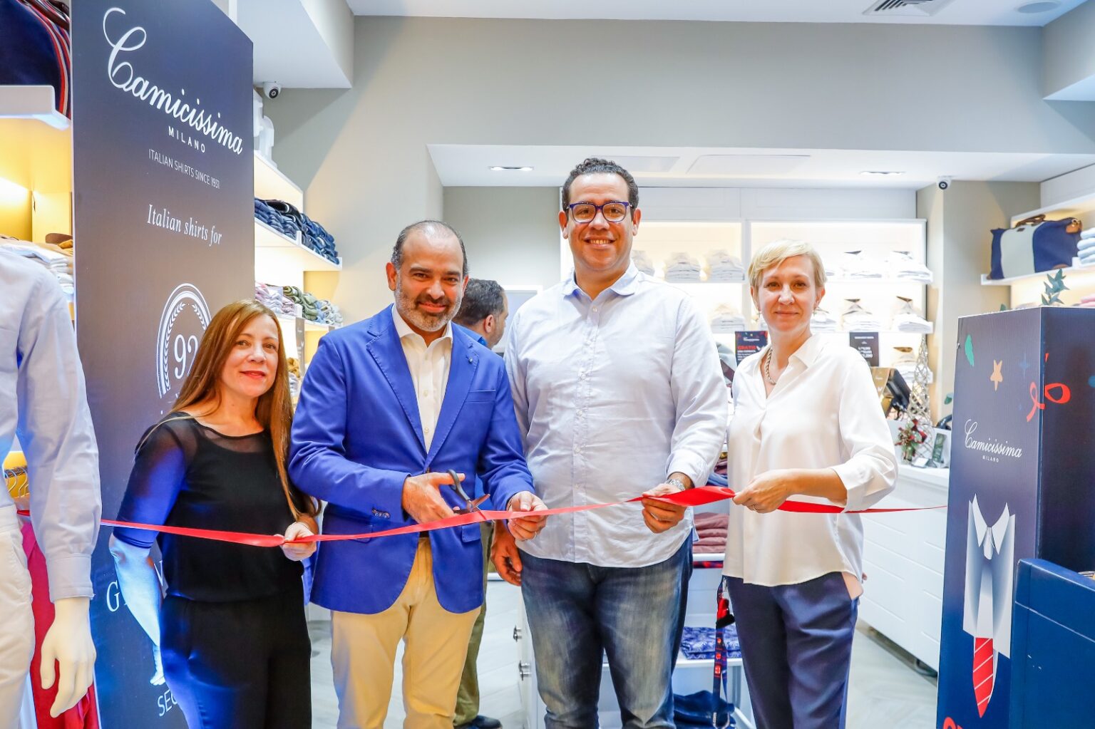 Apertura 2 tienda camicissima Eudy Collado Edwin Pereyra Directivos Dowtown Center Personal camicissima